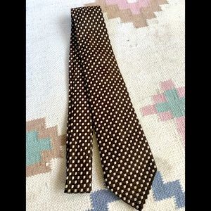 Turnbull&Asser Brown Cream Silk Tie